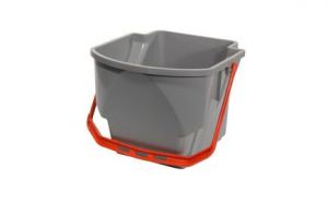 Eimer 16 Liter grau mit rotem Henkel